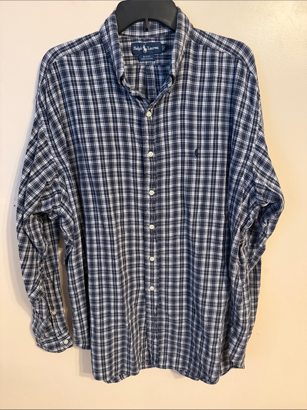 Ralph Lauren Blake Button Down Long Sleeve 100% Cotton Shirt Men’s XL